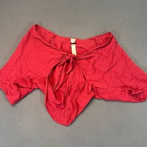 Francesca's Blue Rain Womens L/XL Tie-Front V Neck Blouse Shrug 1/2 Sleeve NWT